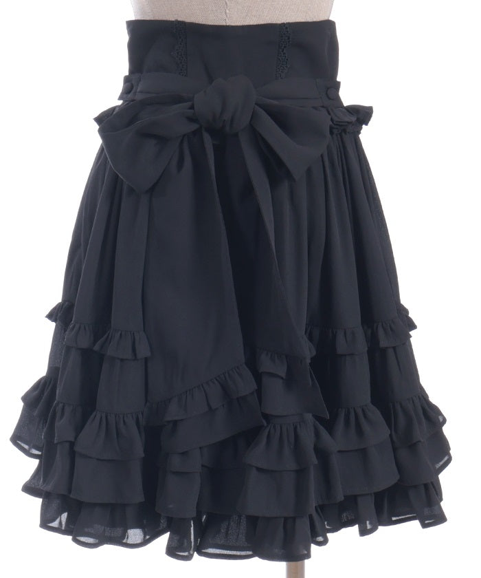 Lace-Up Frill Skirt