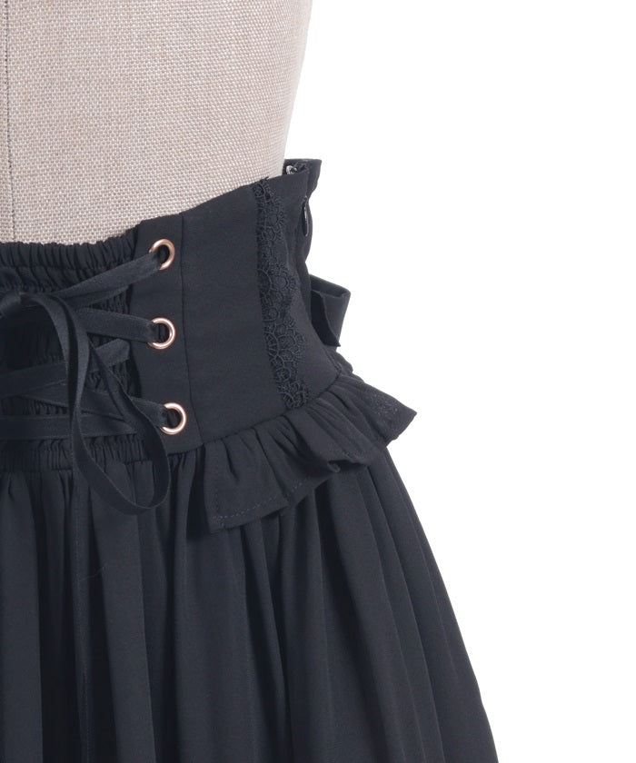 Lace-Up Frill Skirt