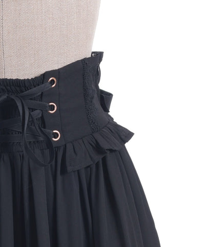 Lace-Up Frill Skirt