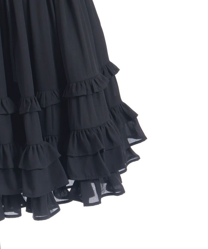 Lace-Up Frill Skirt