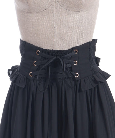 Lace-Up Frill Skirt