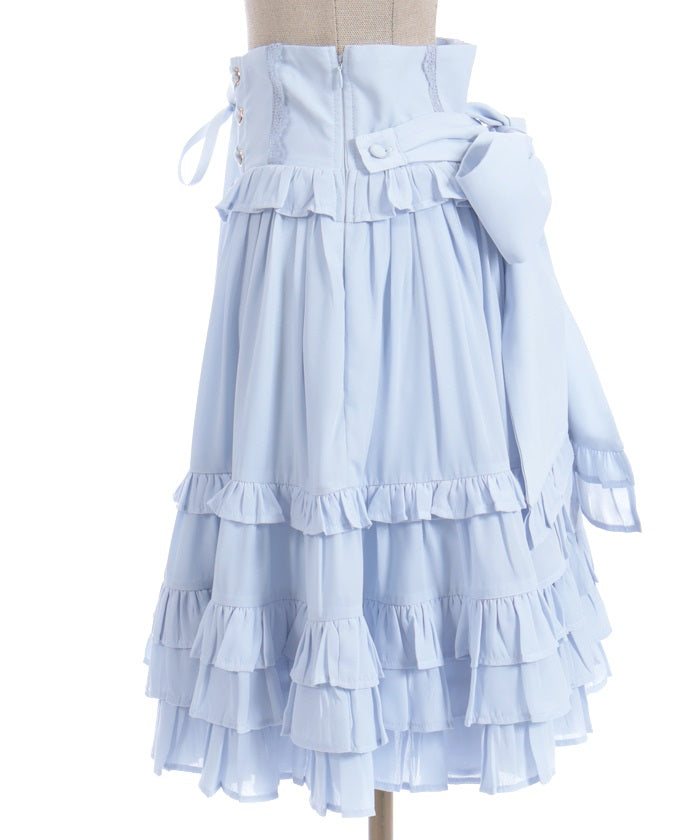 Lace-Up Frill Skirt