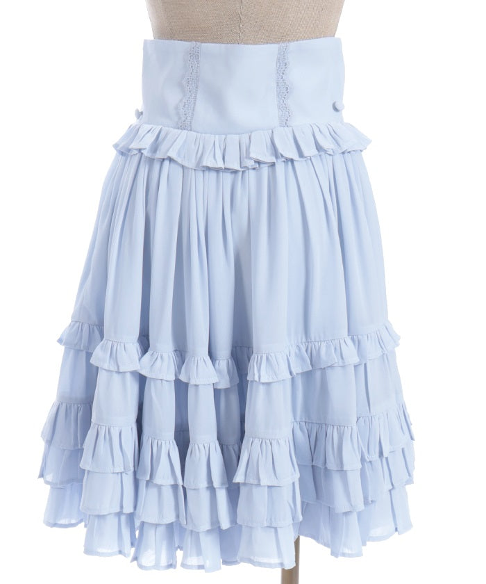 Lace-Up Frill Skirt