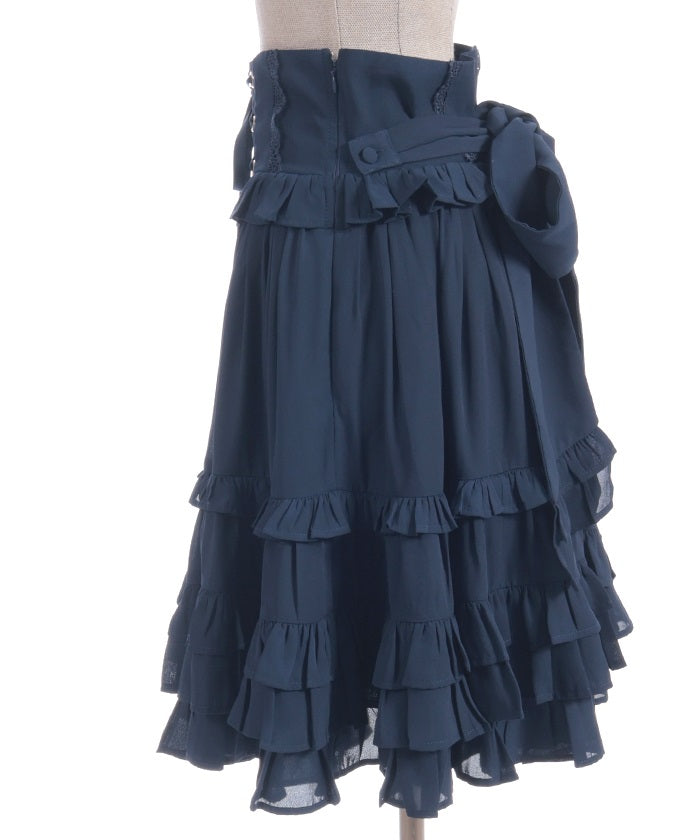 Lace-Up Frill Skirt