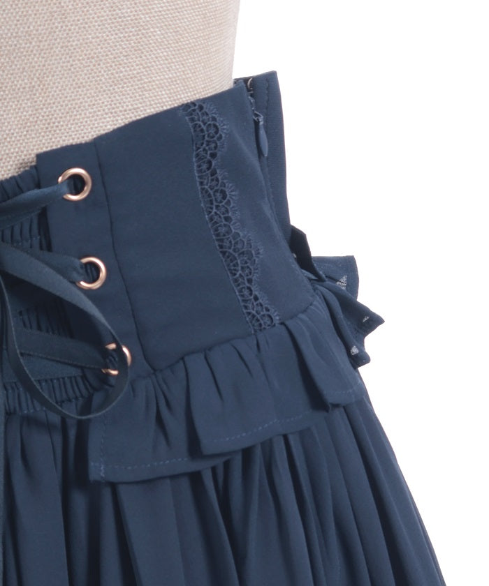 Lace-Up Frill Skirt