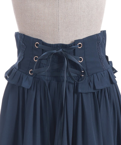 Lace-Up Frill Skirt
