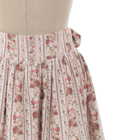 Stripe Rose Pattern Skirt