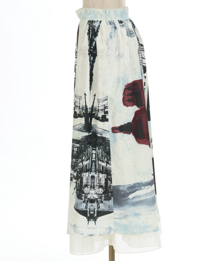 Patchwork Street Pattern Skirt