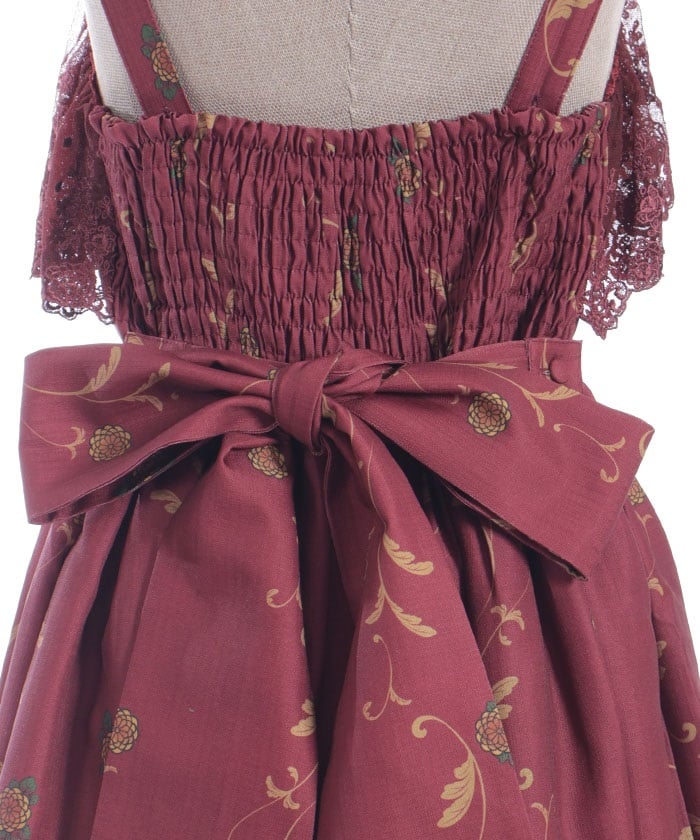 Chrysanthemum & Fox Pattern Jumper Skirt – axes femme from JAPAN