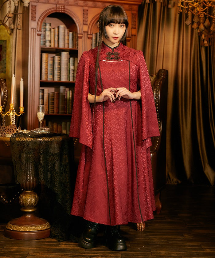 Chinese Slit Sleeve Long Dress