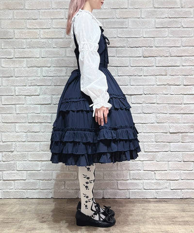 Lace-Up Frill Jumper Skirt