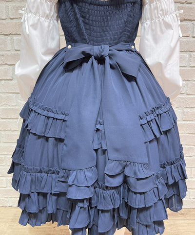 Lace-Up Frill Jumper Skirt