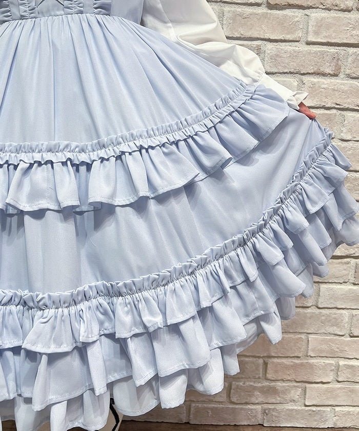 Lace-Up Frill Jumper Skirt