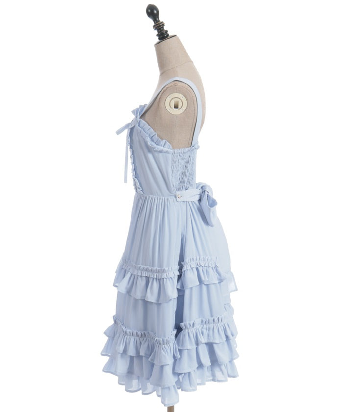 Lace-Up Frill Jumper Skirt