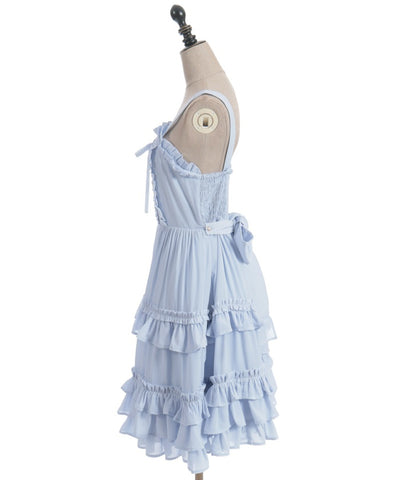 Lace-Up Frill Jumper Skirt