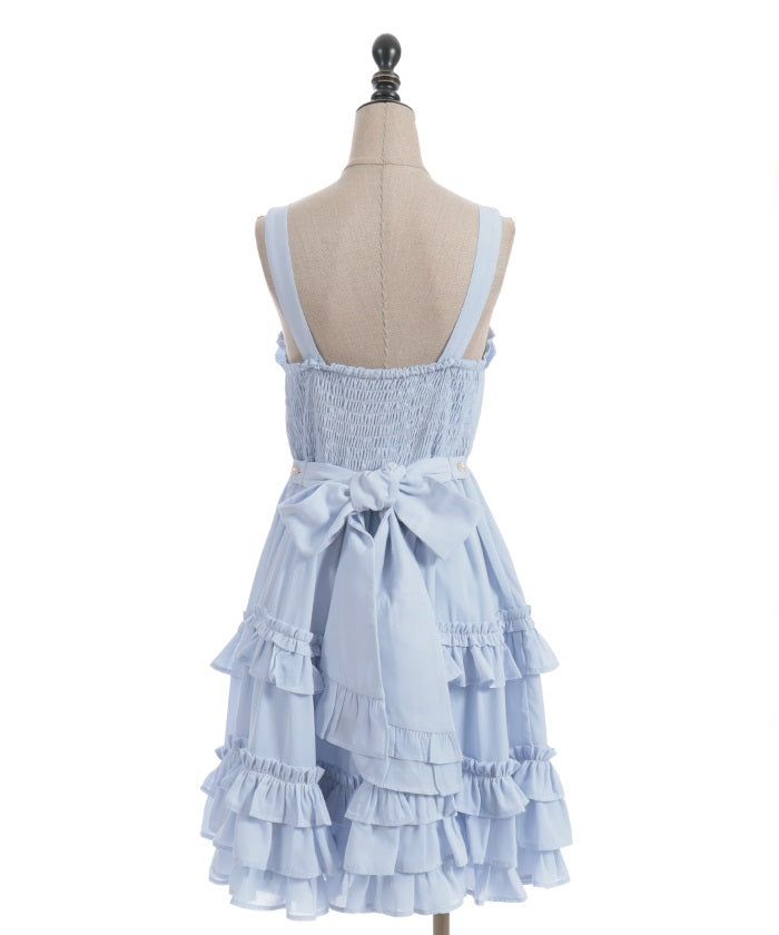 Lace-Up Frill Jumper Skirt