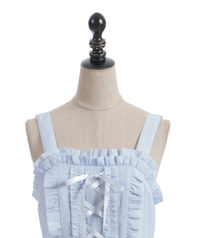 Lace-Up Frill Jumper Skirt