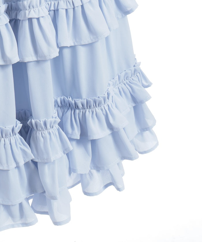 Lace-Up Frill Jumper Skirt