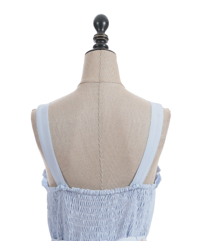 Lace-Up Frill Jumper Skirt