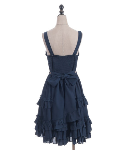 Lace-Up Frill Jumper Skirt