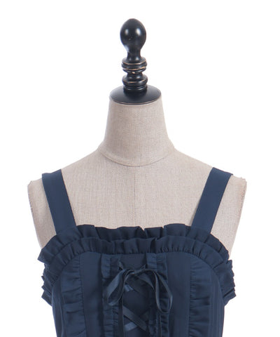 Lace-Up Frill Jumper Skirt