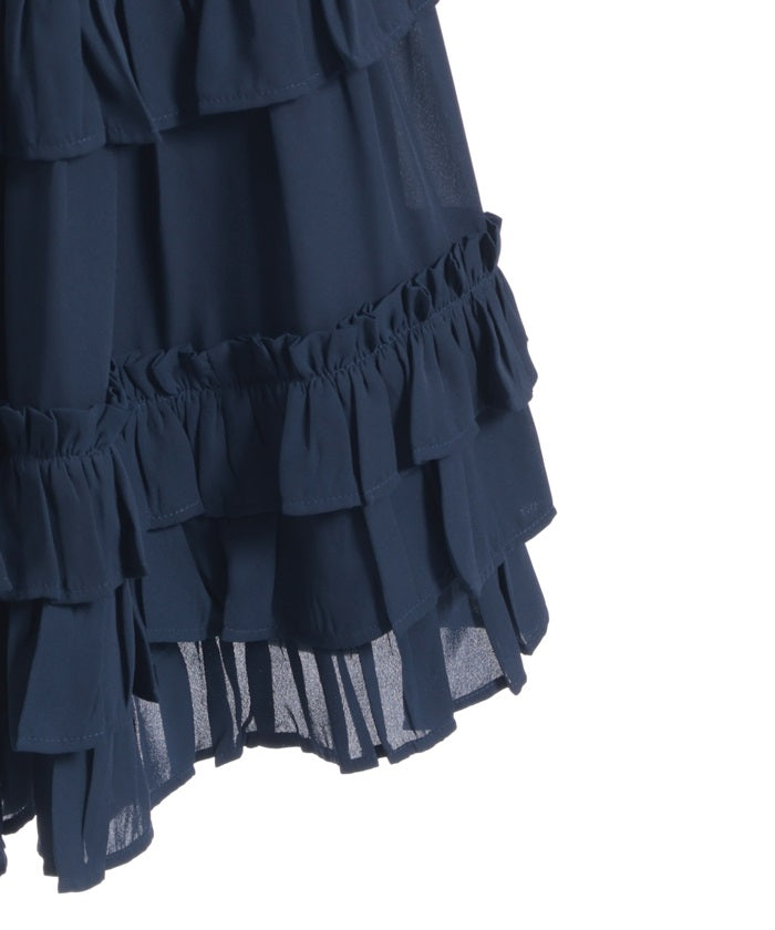 Lace-Up Frill Jumper Skirt