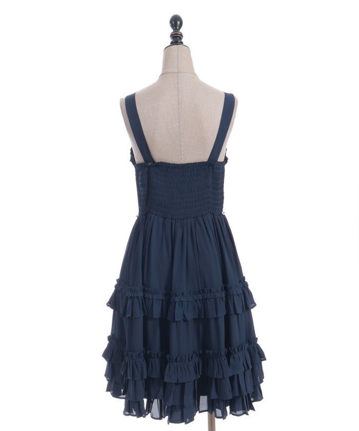 Lace-Up Frill Jumper Skirt