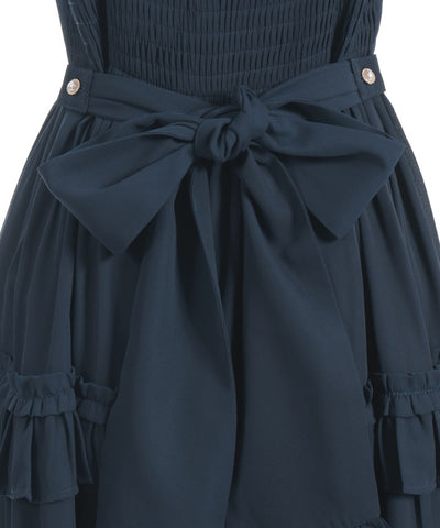 Lace-Up Frill Jumper Skirt