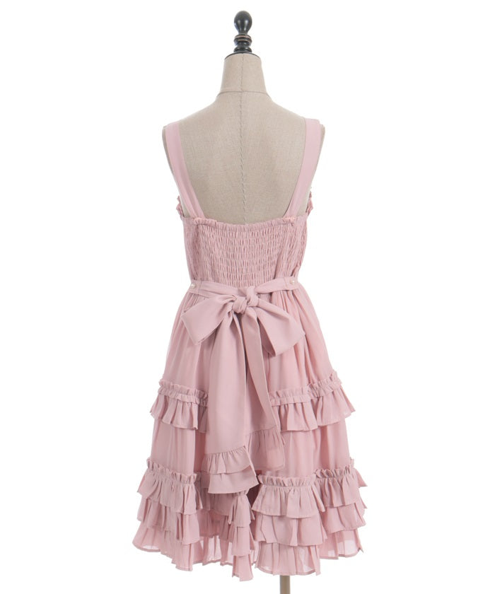 Lace-Up Frill Jumper Skirt