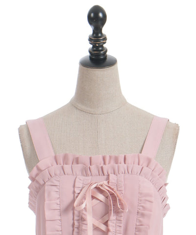 Lace-Up Frill Jumper Skirt