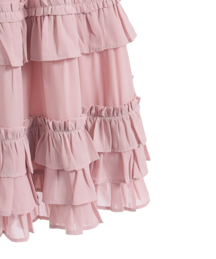 Lace-Up Frill Jumper Skirt