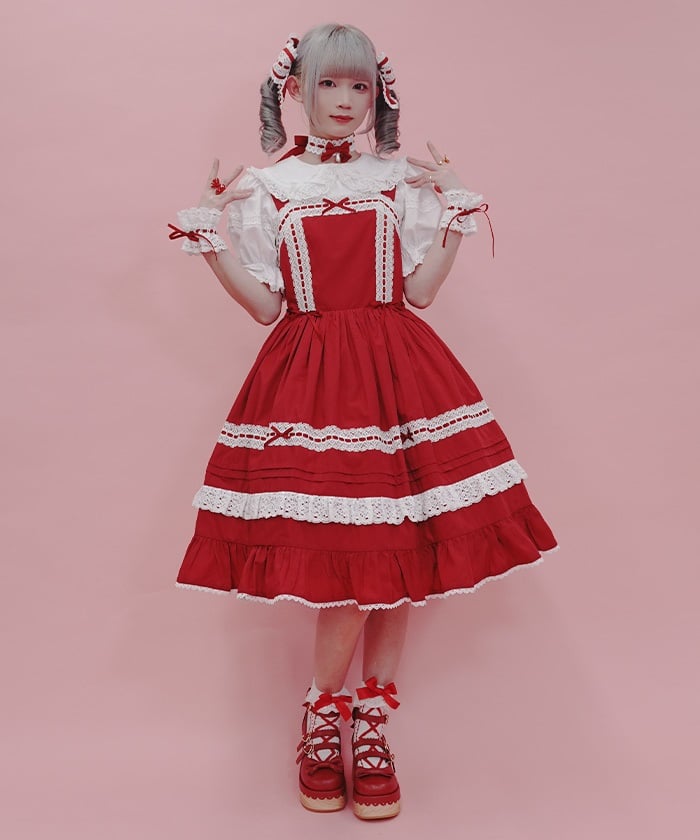 Ladder Lace Jumper Skirt – axes femme from JAPAN