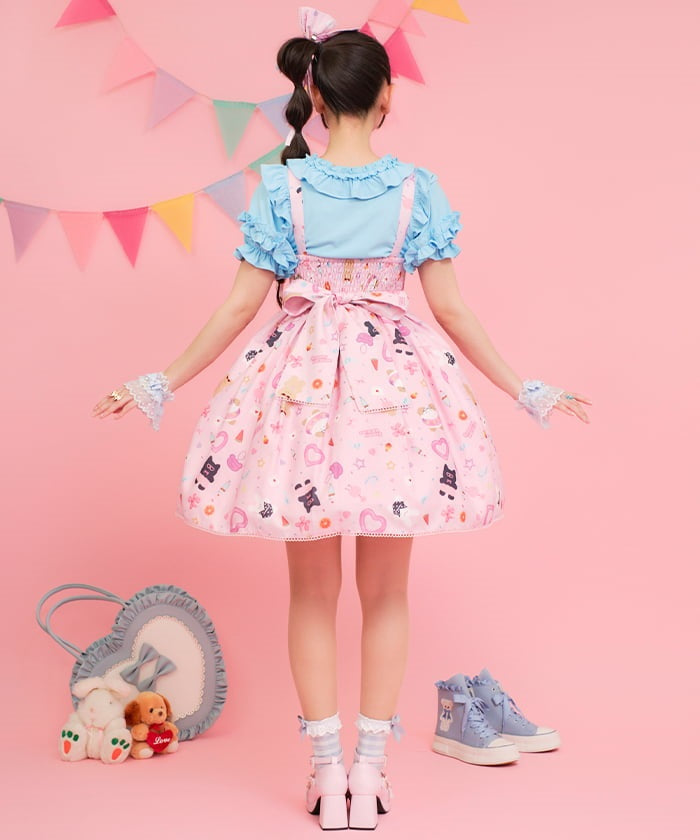 Happy Vacance Pattern Jumper Skirt – axes femme from JAPAN