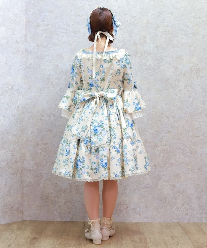 Antique Rose Pattern Dress  axes femme from JAPAN