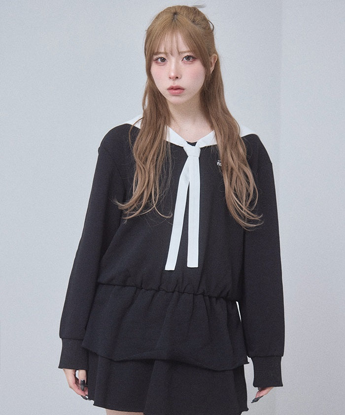 Sailor Collar Sweatshirt Dress