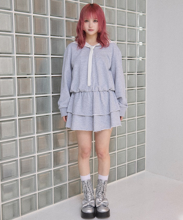 Sailor Collar Sweatshirt Dress