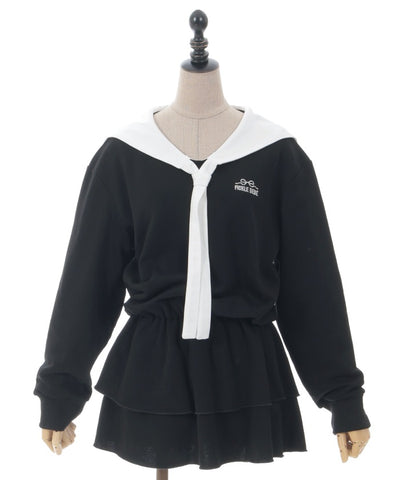 Sailor Collar Sweatshirt Dress