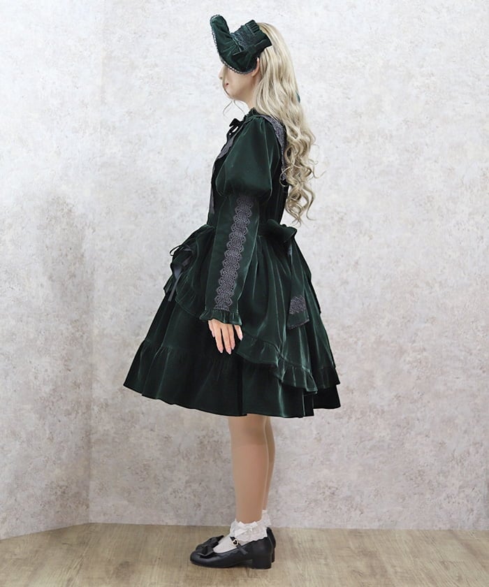 axes femme kawaiiベルベットドールジャンスカ 黒 ベルベットドールジャンスカ | kawaii | axes femme online shop