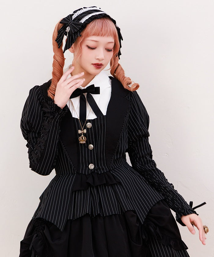 Striped Lace-Up Jacket