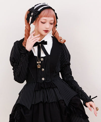 Striped Lace-Up Jacket