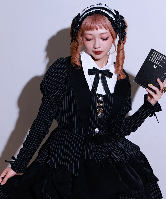 Striped Lace-Up Jacket