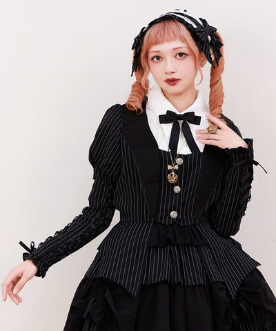 Striped Lace-Up Jacket