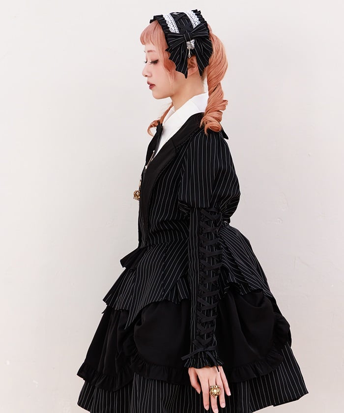 Striped Lace-Up Jacket