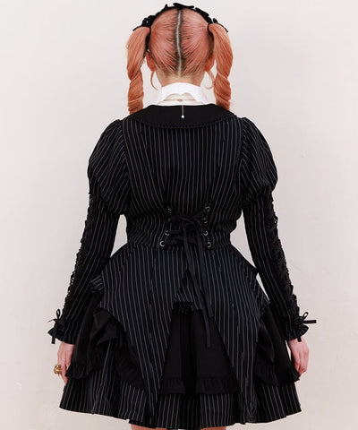 Striped Lace-Up Jacket