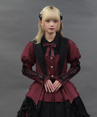 Striped Lace-Up Jacket