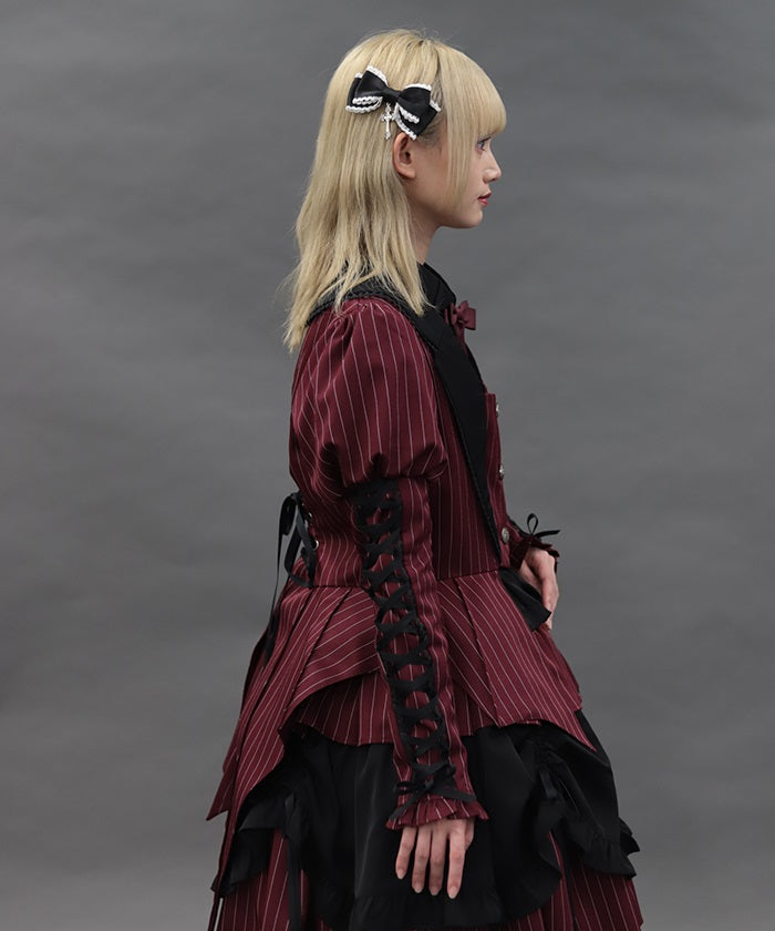 Striped Lace-Up Jacket