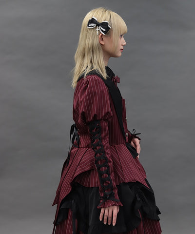 Striped Lace-Up Jacket