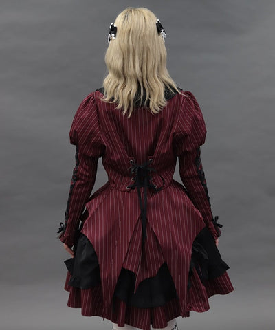 Striped Lace-Up Jacket