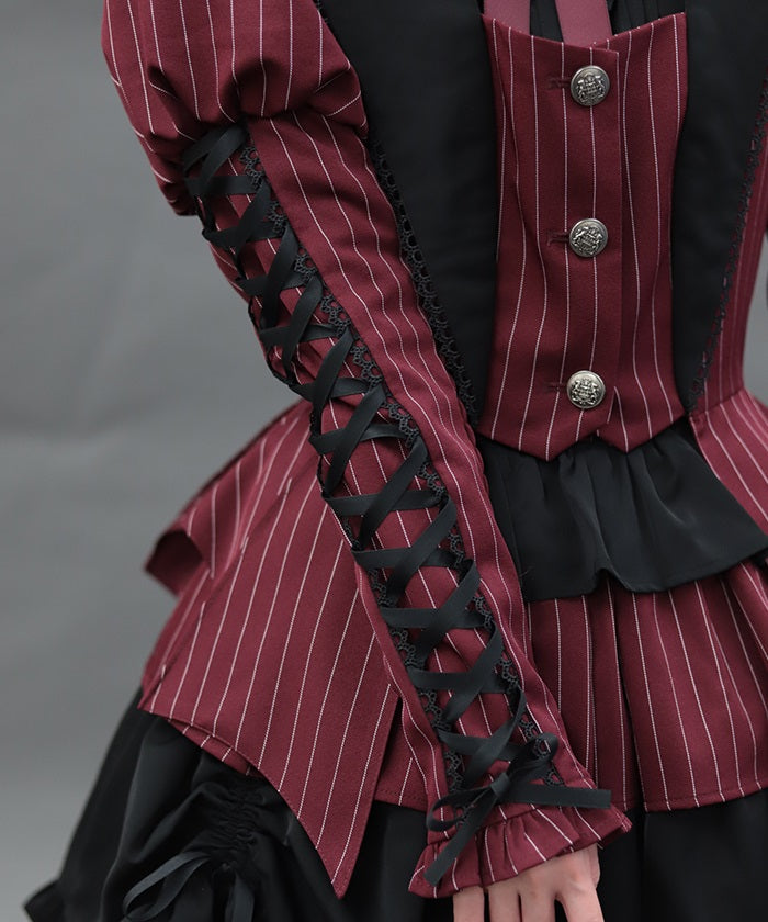 Striped Lace-Up Jacket