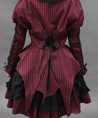 Striped Lace-Up Jacket